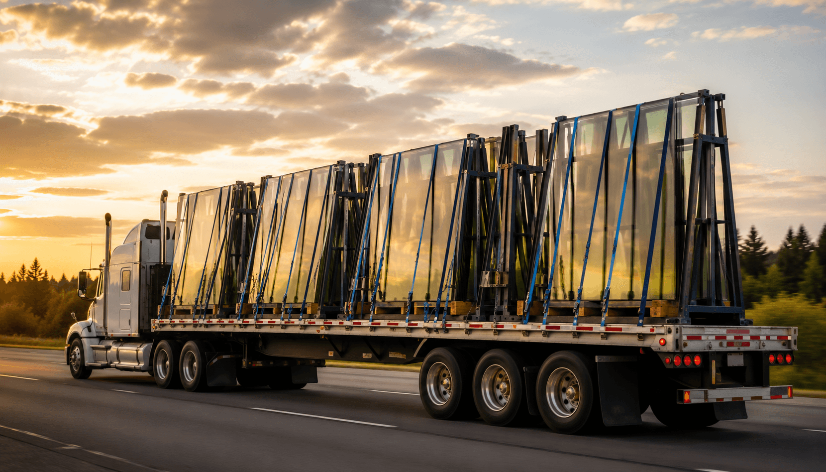 Volume glass order loaded for delivery across Ontario